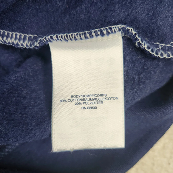 Lands' End Gray and Navy Quarter Zip Pullover with Yellow Detail - Picture 4 of 5